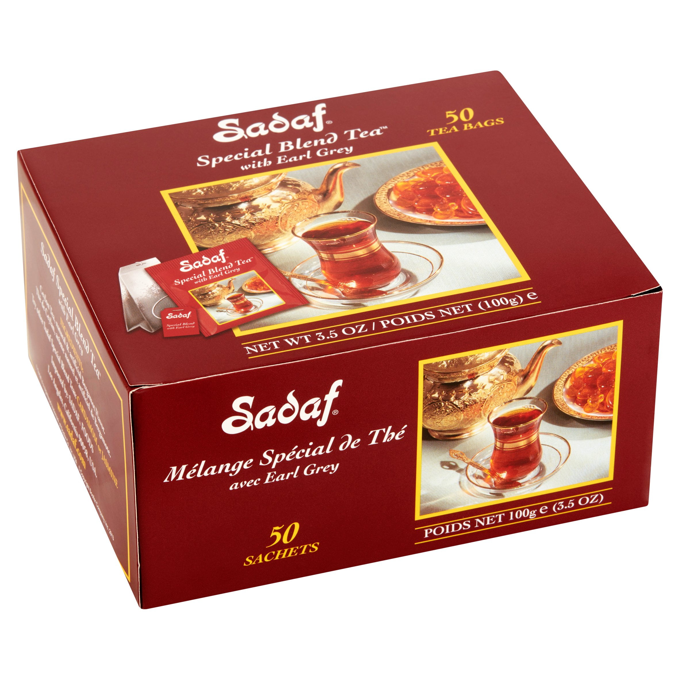 Sadaf Special Blend Tea with Earl Grey Tea Bags, 50 count