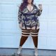 thumbnail image 5 of Calcetines altos de mujer yuxing talla grande muslos gruesos extra largos a rayas café claro y blanco, 5 of 5