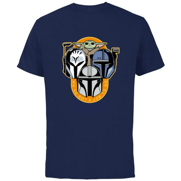 Star Wars The Mandalorian Season 3 Grogu Bo-Katan Job to Do - Short Sleeve Cotton T-Shirt for Adults - Customized-Navy