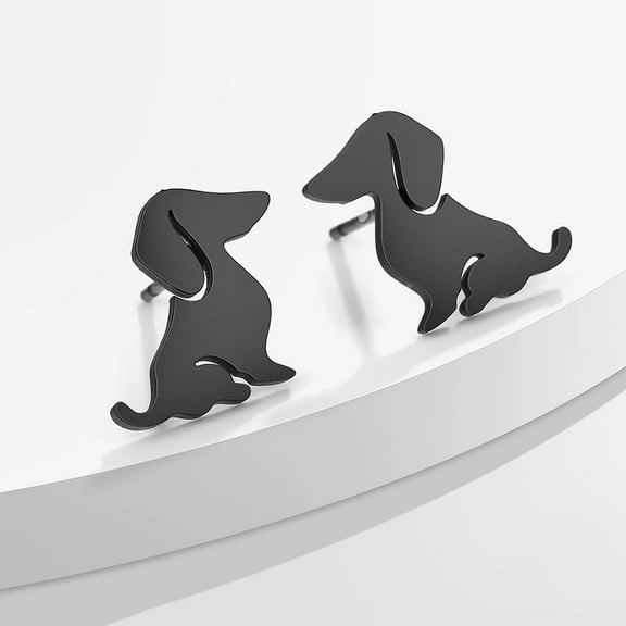 Cute Animal Dachshund Dog Stud Earrings Stainless Steel Earrings for Women Men Pet Jewelry Birthday Party Gift