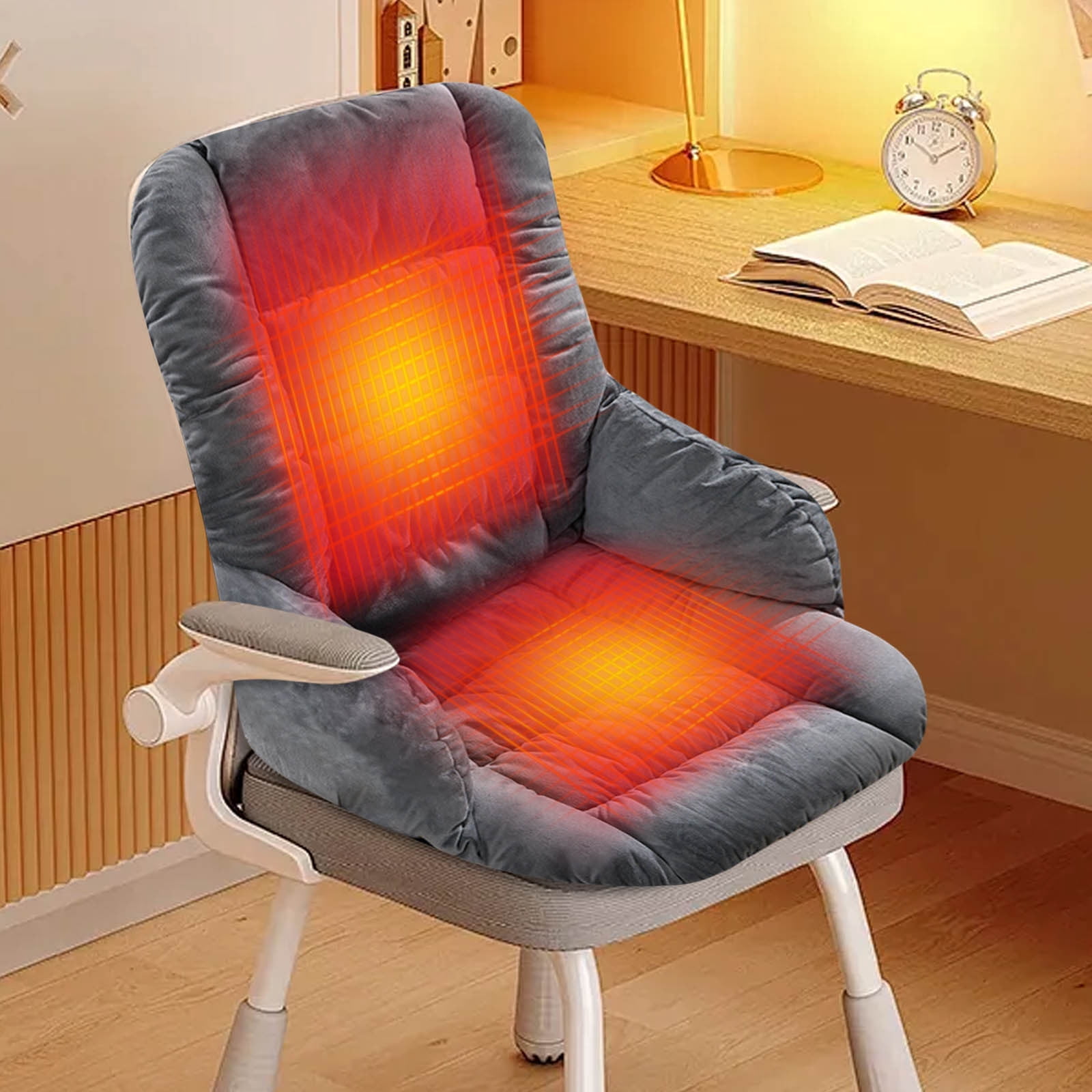 Heated Seat Cushion, Office Chair Heating Pad, Heated Seat Pad, Winter Integrated Heating Cushion (18x16 In) - Office Long-Period Sitting Waist Protection