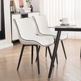 thumbnail image 2 of Kidol & Shellder Dining Chairs Set of 2 Soft Leather Dining Room Chairs with Sleek Metal Legs, White, 2 of 8