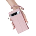 thumbnail image 5 of Compatible with Google Pixel 7 Pro Flip Case with Lanyard, PU Leather Credit Card Slot Shockproof Protective Back Cover Phone Wallet Case with Shoulder Strap for Google Pixel 7 Pro, Rosegold, 5 of 14
