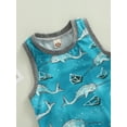 thumbnail image 5 of Arvbitana 0-18 Months Newborn Baby Boy Sleeveless Romper Marine Animals Printed Snap Crotch Loose Fit Bodysuit, 5 of 9