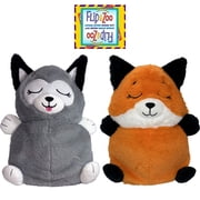 FlipaZoo: Upside Down Inside Out - Fox To Husky - 2-In-1 Animal Plush, Belly Flips To Reveal 2nd Character, Kids Playtime Companion, Plus Bonus Baby