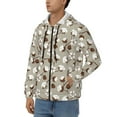 thumbnail image 3 of Wukai Cotton Tree Print Men's Zip-Up Hoodie,Fleece Full-Zip Hoodie for Men, Hooded Sweatshirt-Medium, 3 of 5