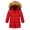 Red, variant on Mercatoo Kids Girls Long Jacket Winter Faux Hooded Down Coat Padded Windproof Thermal Overcoat for School Girls 4 12 Years