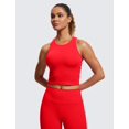 thumbnail image 2 of Top Corto sin Costuras con Cuello Alto y Textura Acanalada CRZ YOGA Rojo XS, 2 of 4