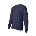 thumbnail image 3 of Hanes Men’s Beefy-T Long Sleeve T-Shirt, Crew Neck, Durable Pre-Shrunk Cotton Tee, Navy, L, 3 of 4