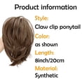 thumbnail image 3 of 8 Inch Straight Ponytail Extension Short Claw Clip Pony Tail Natural Looking Synthetic Hair Pieces for Women, 3 of 7