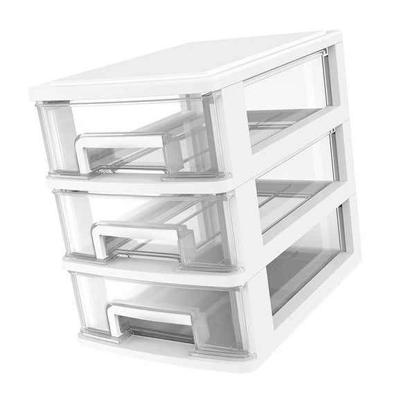 Raindrops Storage Cabinet Rectangular Shape Transparent White 1Set 11.8X9.4X6.7In