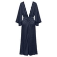 thumbnail image 6 of EliteGoogv Womens Shirt Dresses Short Sleeve Striped Patchwork Midi Dresses For Women Relaxed Loose Fit Summer Dresses Vacation Wedding Guest Dresses Navy, 6 of 6