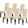 thumbnail image 2 of Nvzi Chair Covers for Dining Room Set of 6 Pack Stretch Beige Chair Slipcovers for Parson Chairs 6 Pieces Washable Removable, 2 of 5