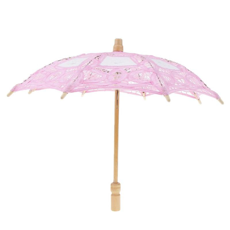 Mini Lace Flower Wedding Parasol Umbrella Gift Cosplay Costume Accessories 15" 
