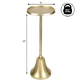 thumbnail image 4 of JONATHAN Y Irida 24" Art Deco Designer Pedestal Drink Table and Decorative End Table with Hammered Round Top and Bell Base, Antique Gold, END4007A, 4 of 5