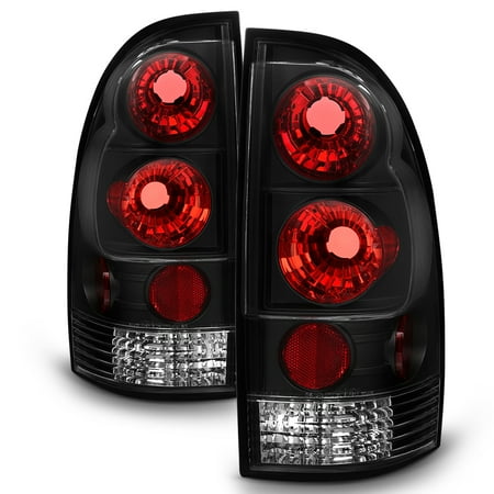 - Fits 05-15 Toyota Tacoma Pickup Truck Black Bezel Rear Tail Lights Brake Lamps