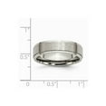 thumbnail image 6 of Grey Titanium Ring Band Wedding Ridged Flat Edge 6mm Brushed and Polished, 6 of 6