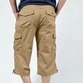 thumbnail image 4 of Ciovxyn Men's Casual Cargo Capri Pants with Multi-Pocket and Elastic Waist - Khaki XXL, 4 of 6