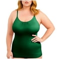 thumbnail image 3 of Sentmoon Justaucorps Gainants pour Femmes Gainants Contrôle du Ventre Grande Taille Mode Couleur Unie Col Rond Camisole Plissée Haut Gainant Confortable pour Travail & Bureau Vert m, 3 of 8