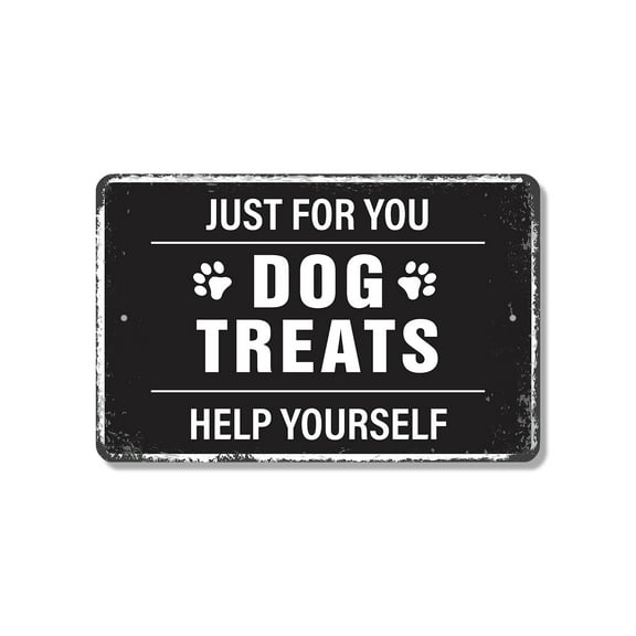 Dog Treats 13 Inch x 20 Inch Novelty Plastic Sign Sit Stay Snack Durable Weatherproof UV Protected Perfect for Kitchens Mud Rooms Pet Areas Fun Gift for Dog Lovers Trainers Groomers