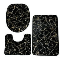 JeashCHAT 3 Piece Bathroom Rug Set - Bathroom Carpet, U-Shaped Contour Toilet Rug, Toilet Lid Cover - Super Soft Anti Slip Toilet Bath Mat Set