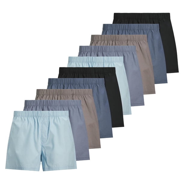 JACK&JONES calzoncillos bóxer tejidos para hombre, pack de 10 JACMILANO WOVEN BOXERS 10 PACK, algodón Negro/Marrón/Azul 2XL (XX-Large)