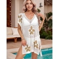 thumbnail image 3 of Beach Cover Up for Women V-Neck Floral Swimsuit Cover Up Casual Loose Crchet Bathing Suit Cover Up Shermie, 3 of 6