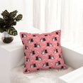 thumbnail image 5 of Faux Leather Throw Pillow Covers, Pink Cute Couple Cats Love Bones Decorative Pillow Covers for Couch Sofa Bed Living Room Home Garden, Pillow Cases with Invisible Zipper, 5 of 6