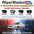 thumbnail image 2 of 2004 Chrysler Sebring Beam Wiper Blades Wipers w/2yr Warranty (Set of 2) (WiperBladesUSA), 2 of 5