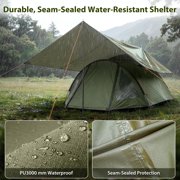 GEERTOP 17 × 10 ft Large Camping Tent Tarp Outdoor Waterproof Hammock Rain Fly Backpacking Tent Tarp Shelter for Hiking Travel Picnic(Not includes Poles)