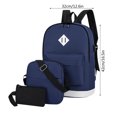 thumbnail image 2 of Meitianfacai 3-Piece College Style Backpack Set - Fashionable Campus Backpack with Shoulder Bag & Handbag, Lightweight Breathable Fabric, Multi-Color Options for College & Travel (Blue), 2 of 6