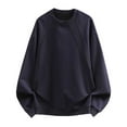 thumbnail image 2 of YUGYXL Sweatshirts for Men Long Sleeve Casual Crew Neck Pullover Solid Color Top Soft Comfy Casual Fall Winter Clothes Navy XL, 2 of 6