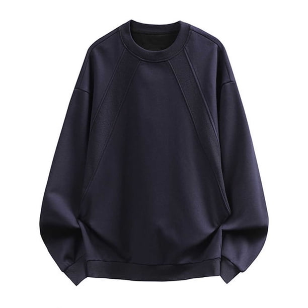 Blusas y camisas de manga larga con cuello redondo para hombre, estilo casual, de color liso, con cordón ajustable, sudaderas con capucha de manga larga, blusa de poliéster para hombre