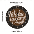 thumbnail image 3 of Eveokoki Rustic Kitchen Wall Clock Wooden Office Coffee Decor Wall Clocks 10 inches Silent Clocks for Kitchen/Office/Coffee Corner Coffee Bar Decoration, 3 of 8
