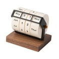 thumbnail image 4 of yotijay Rotary Perpetual Desk Calendar Standing Calendar Reusable Tabletop Ornament for Dark Brown, 4 of 7