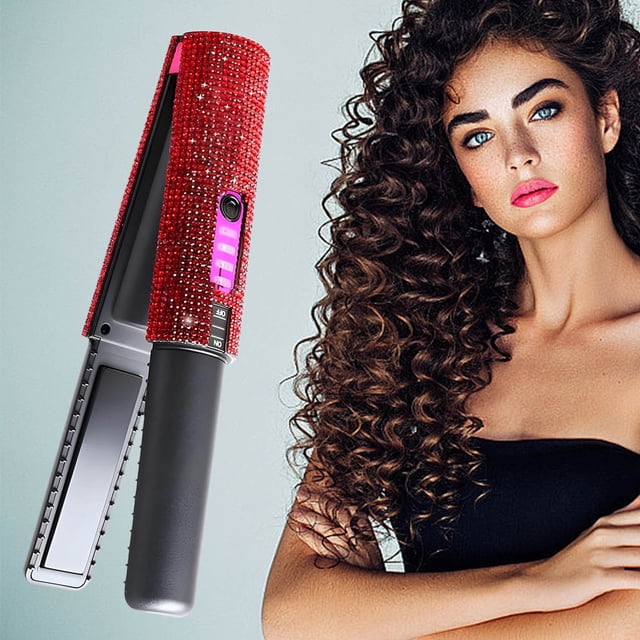 Fiudx Plancha Inalámbrica 2 En 1, Mini Plancha Portátil Lite, Potencia de Batería Máxima 4800 Mah, Ideal para Cabello Fino, Ideal para Viajes, Diseño de Calentamiento.