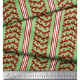 thumbnail image 2 of Soimoi Green Silk Fabric Bow & Stripe Decor Fabric Printed Yard 42 Inch Wide, 2 of 3