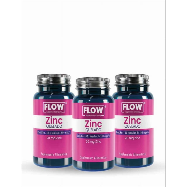 Suplemento FLOW - 3 PACK de Zinc 180 capsulas de 500 mg Flow 3PACKZINCFLOW