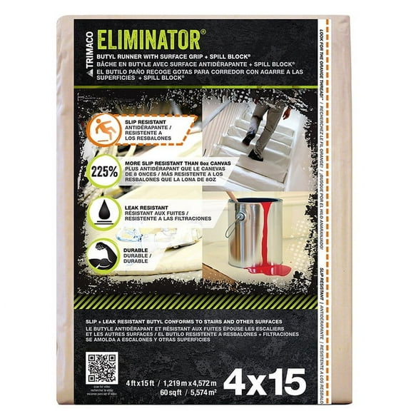 36‐Pack of 4' x 15' Trimaco 8328 Eliminator Heavy Duty Butyl Dropcloth