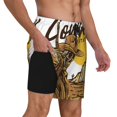 thumbnail image 2 of Daiia Skull Cowboy Mens Swim Trunks Swim Shorts Quick Dry Swim Shorts with Mesh Lining Pockets-X-Large, 2 of 9
