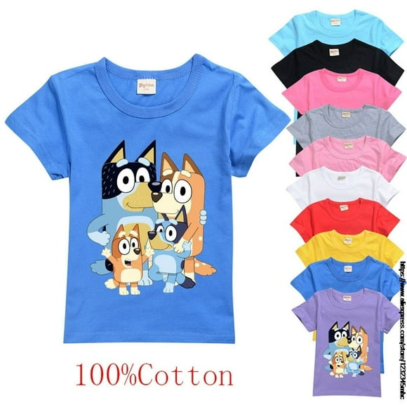Children bingo bluey Cartoon T shirt Kids   Clothes