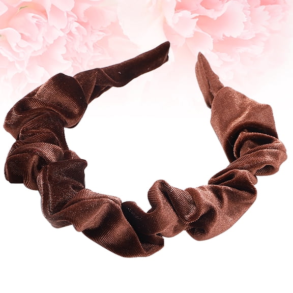 LOLIPPYY Light Brown Velour Hair Hoop for Women's and Girls Stylish Headband Perfect for Dinners Parties and Weddings