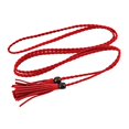 thumbnail image 4 of Cinturón de cintura Zulema Estilo vintage cuerda Colgante rojo con borlas, 4 of 8