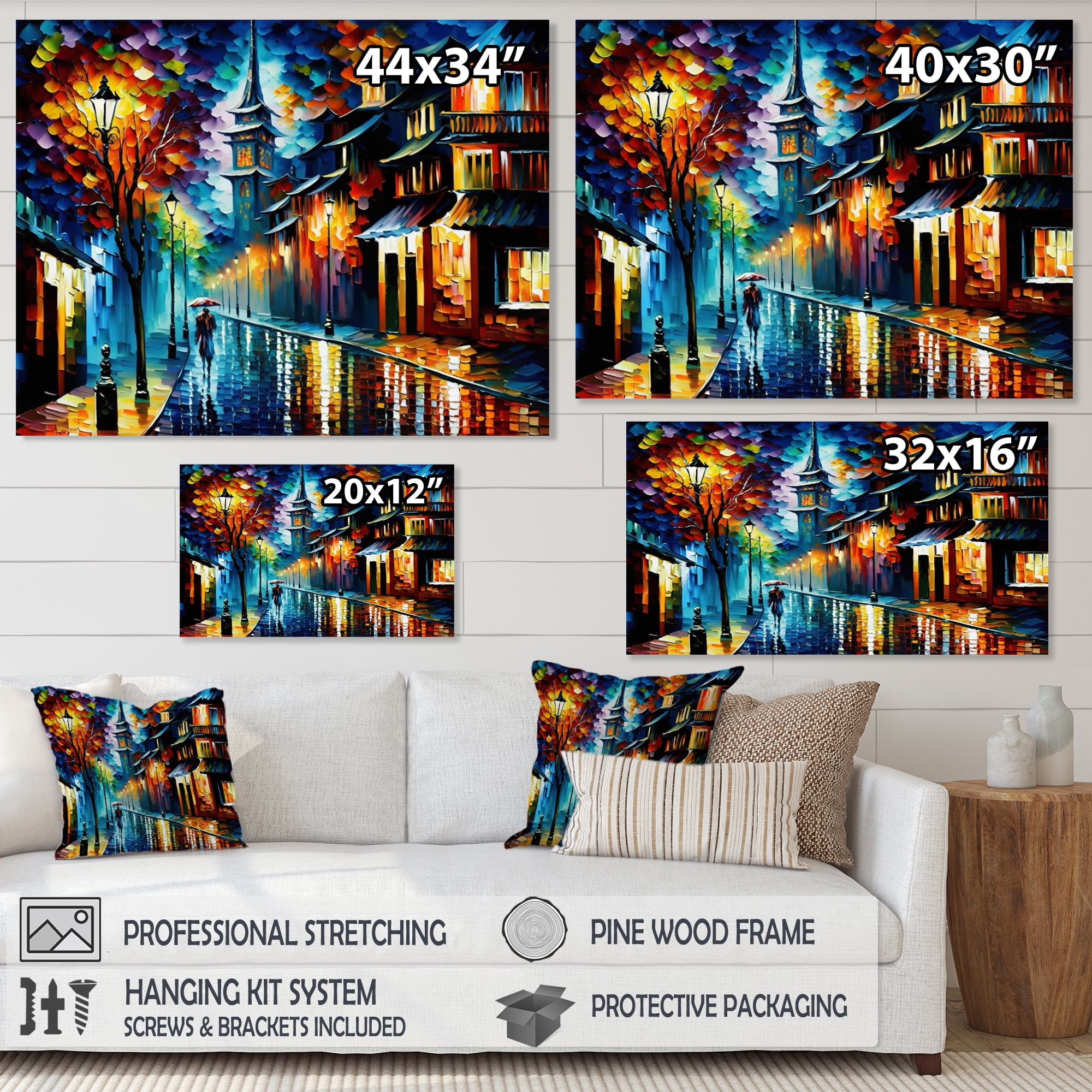 Designart Colorful City In Japon Canvas Wall Art