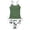 Green, variant on Girls Tropical Leaf Print Double Strap Tankini 2 Piece Swimsuit Size:15-16 Years