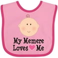 thumbnail image 3 of Inktastic Me Memere Loves Me Grandchild Girls Baby Bib, 3 of 4