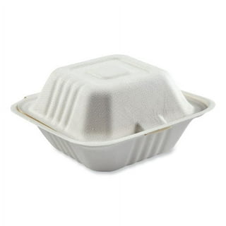 PAMI Sugarcane 100% Biodegradable 8 Clamshell Food Containers With LidsPack  of 50 - Compostable 3 Compartment Takeout Containers- Eco Bagasse To-Go Food  Boxes- Disposable Microwavable Lunch Boxes