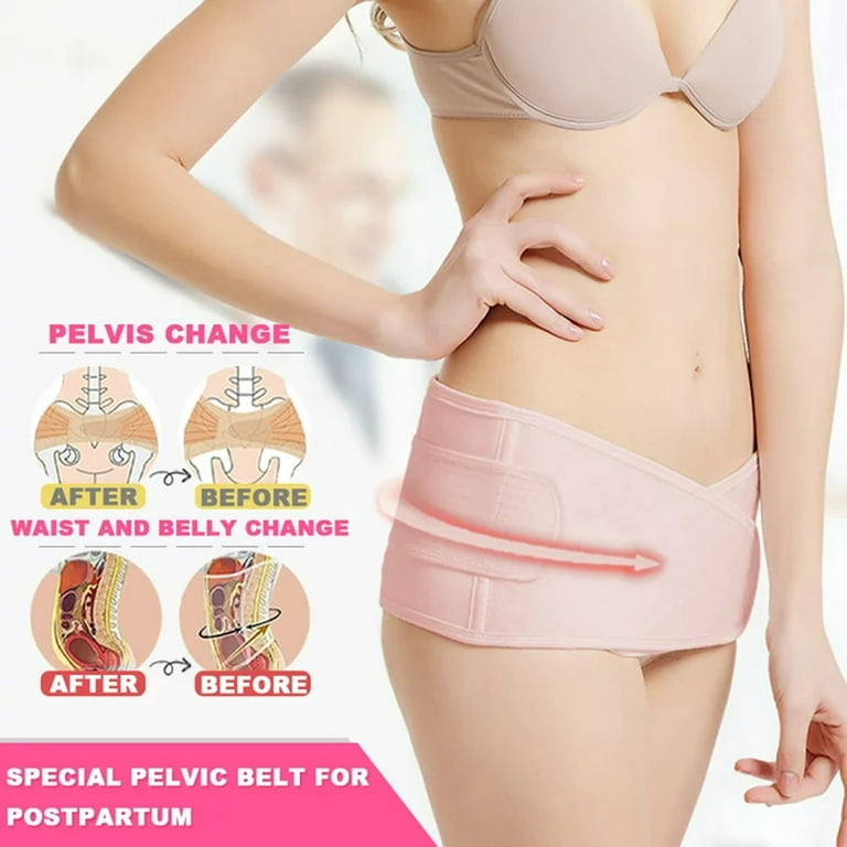 LNGOOR After Birth Belly Band Waist Pelvis Belt Pregnancy Belly Wrap  Abdominal Binder Body Shaper Postnatal Shapewear(Size:L) 