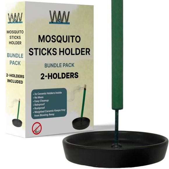 Porta varillas antimosquitos de cerámica W4W, 2 unidades, para exterior