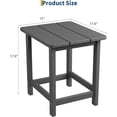 thumbnail image 3 of YUSAZENS Petite Table Basse Carrée d'Extérieur en HDPE, Résistante aux Intempéries pour Terrasse et Jardin, Siège d'Extérieur Gris Foncé, 3 of 6
